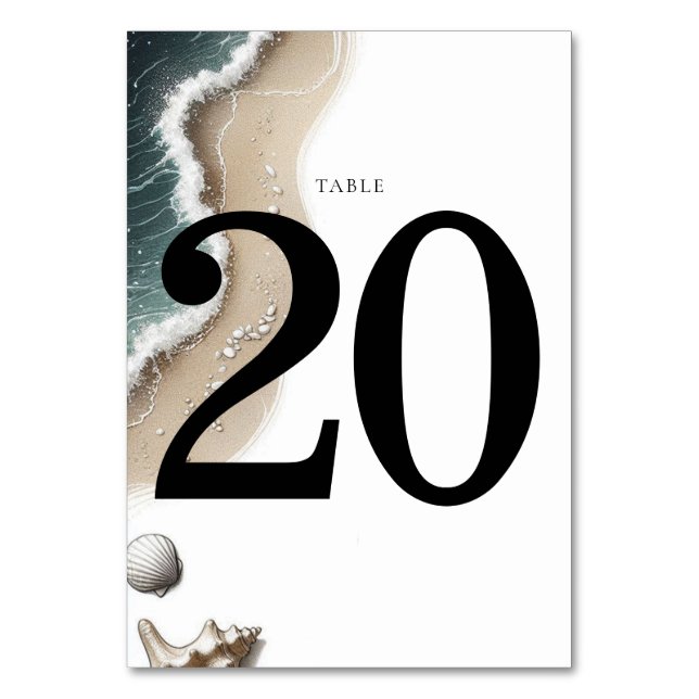 Beach Vibe Tischnummer (Vorderseite)