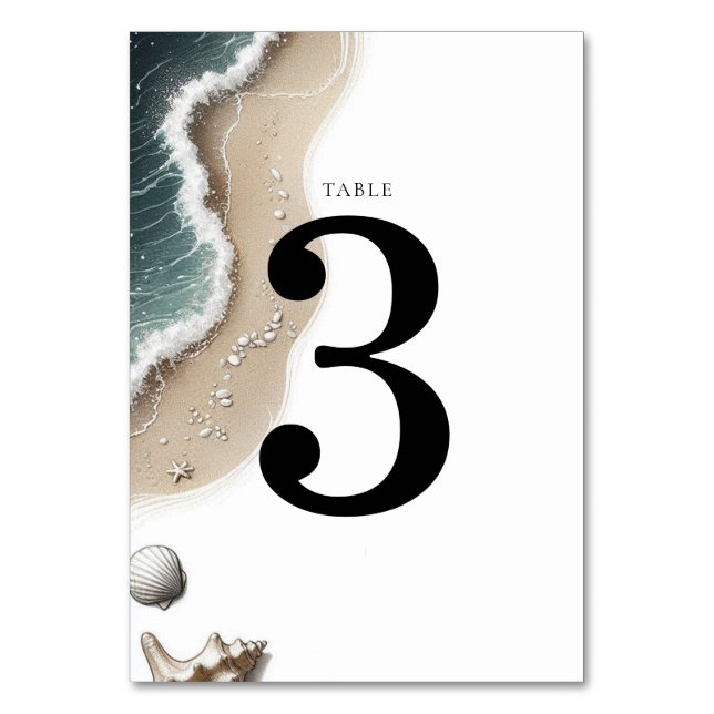 Beach Vibe Tischnummer (Vorderseite)