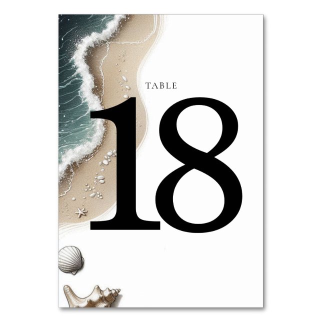 Beach Vibe Tischnummer (Vorderseite)