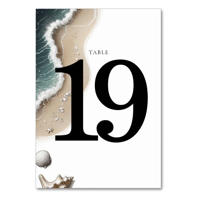 Beach Vibe Tischnummer (Vorderseite)
