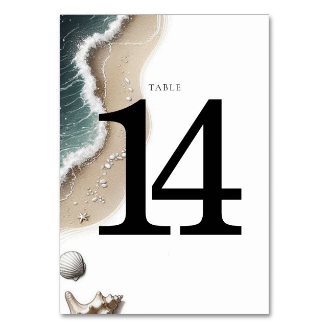 Beach Vibe Tischnummer (Vorderseite)