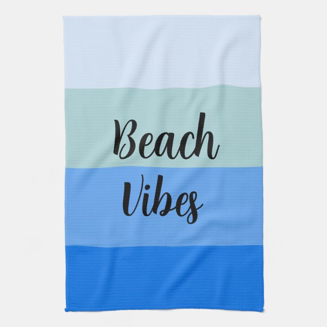 Beach Vibes, Blue Stripes Geschirrtuch (Vertikal)