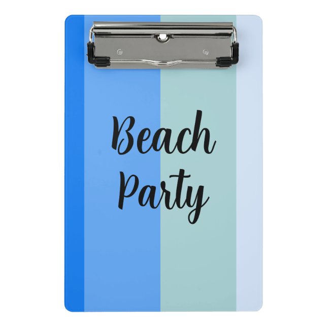 Beach Vibes, Blue Stripes Mini Klemmbrett (Vorderseite)