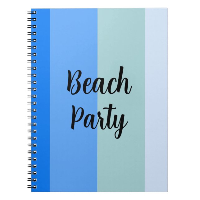 Beach Vibes, Blue Stripes Notizblock (Vorderseite)