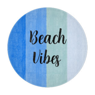 Beach Vibes, Blue Stripes Schneidebrett