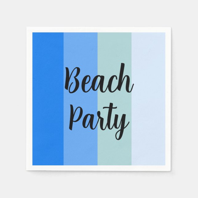 Beach Vibes, Blue Stripes Serviette (Vorderseite)