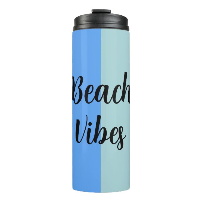 Beach Vibes, Blue Stripes Thermosbecher (Vorderseite)