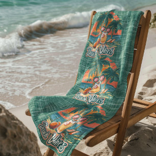 Beach Vibes Dark Green Strandtuch