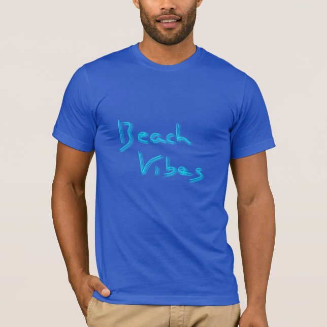 Beach Vibes Fun Summer Graphic Cool Blue T - Shirt (Vorderseite)