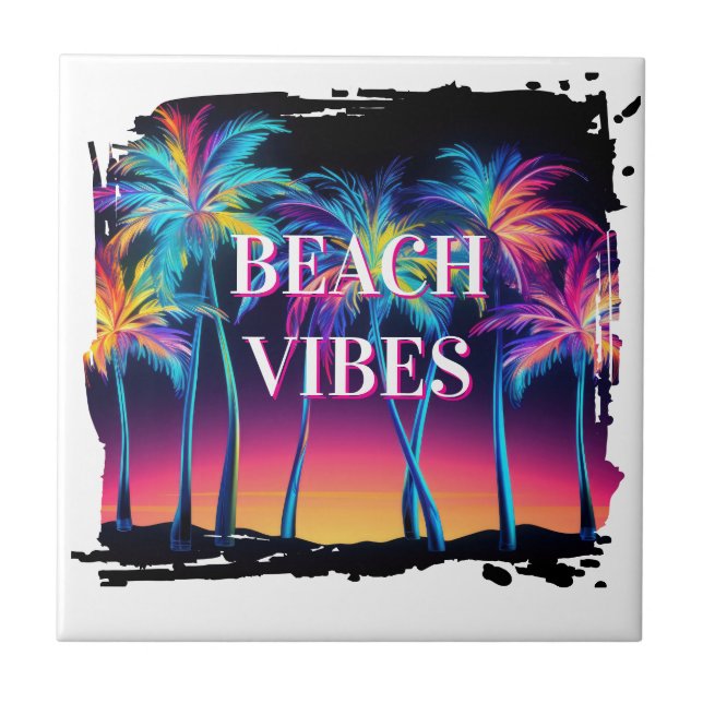 Beach Vibes Keramik Tile Fliese (Vorderseite)