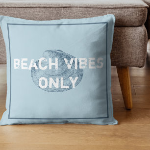 Beach Vibes nur gestörten Schriftart Blau Kissen