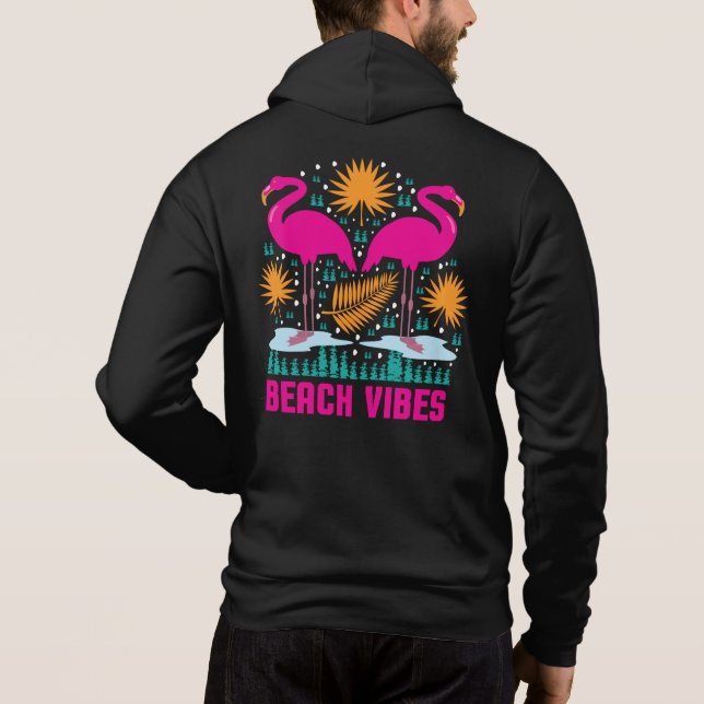 Beach Vibes Pink Flamingos-19501 Hoodie (Rückseite)