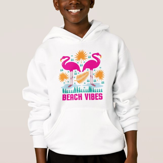 Beach Vibes Pink Flamingos-19501 Hoodie (Vorderseite)