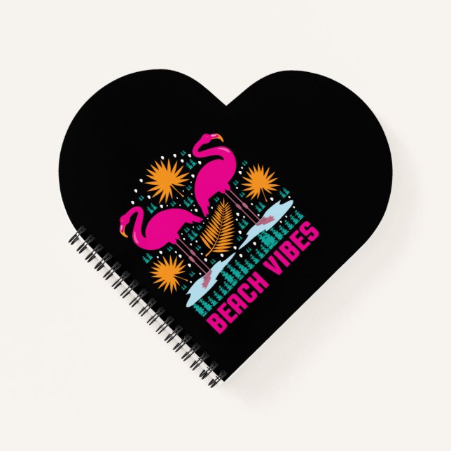 Beach Vibes Pink Flamingos-19501 Notizbuch (Vorderseite)