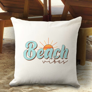 Beach Vibes Retro Summer Sun Kissen