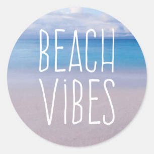 Beach Vibes Schöner Ocean Beach Round Sticker
