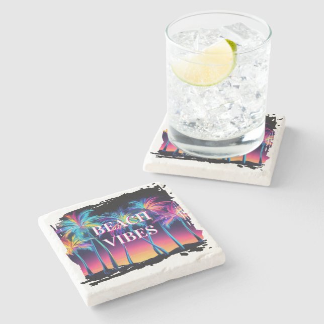 Beach Vibes Stone Untersetzer Set (Seitenansicht)
