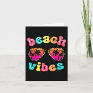 Beach Vibes Summer Sungles Retro Niedlich Girl Wom Karte