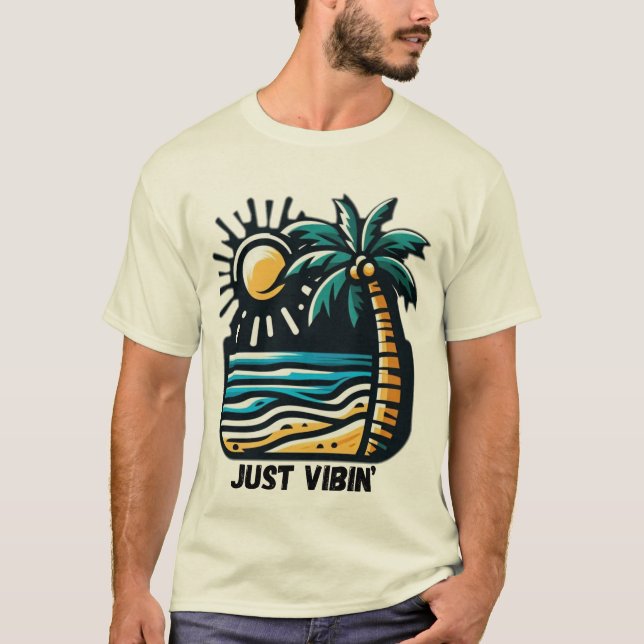 Beach Vibes T - Shirt - Ästhetischer Ocean Sunset (Vorderseite)