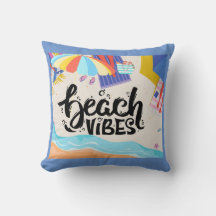 Beach Vibes Throw Pillow von Sommer Hamilton