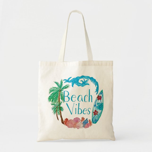 Beach Vibes Tote Bag Tragetasche (Vorne)