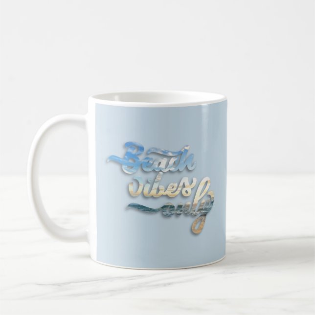 Beach Vibes Typografie Blue Kaffeetasse (Links)