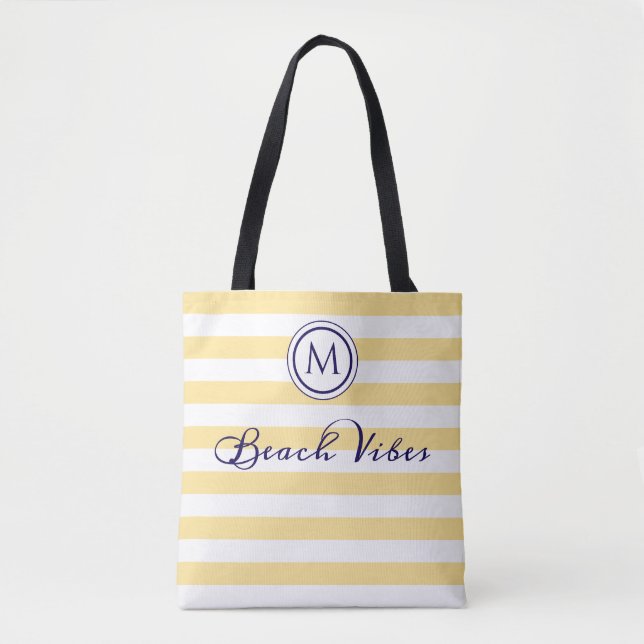 Beach Vibes Yellow White Strike Coastal Monogram (Vorderseite)