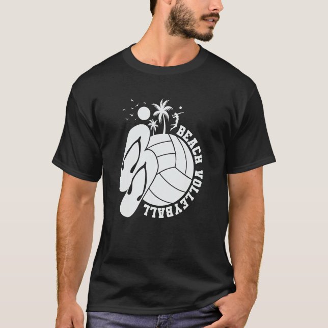 Beach Volleyball Flip Flops Slippers T-Shirt (Vorderseite)