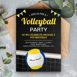 Beach Volleyball Geburtstagsparty Einladung
