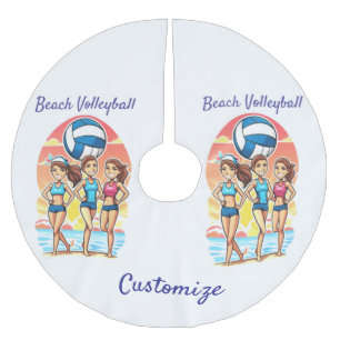Beach Volleyball Girls Thunder_Cove Polyester Weihnachtsbaumdecke
