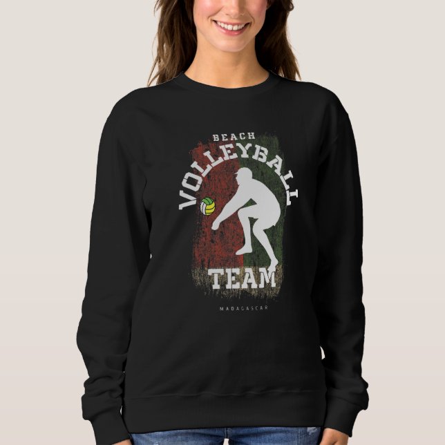 Beach Volleyball Madagaskar Flag Liebe Volleyball  Sweatshirt (Vorderseite)