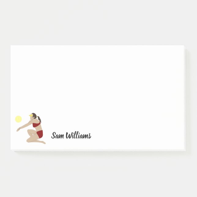 Beach Volleyball Post-it Klebezettel (Vorderseite)