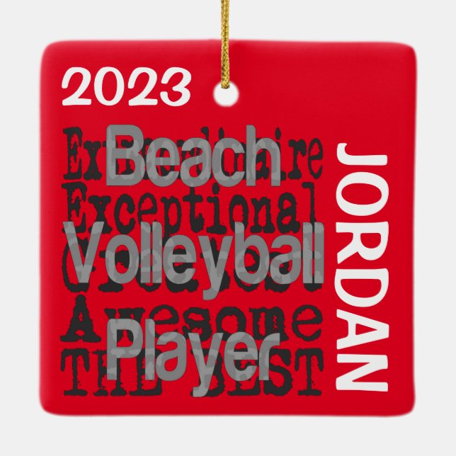 Beach Volleyball Spieler Extraordinaire CUSTOM Keramikornament (Rückseite)