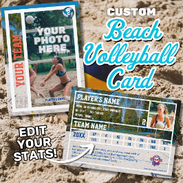 Beach Volleyball Trading Card Souvenir Telefonnummerkarte