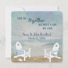 Beach Vow Renewal Wedding Einladung