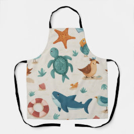 Beach Walk All-Over Print Apron Gift Schürze