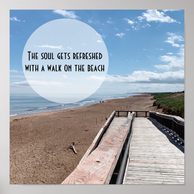 Beach Walking Soul Erfrischendes Poster (Vorne)