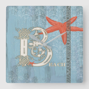 BEACH - Wall Clock Quadratische Wanduhr