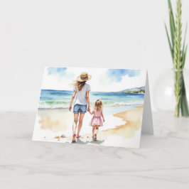 Beach Watercolor Mütter Tageskarte Dankeskarte