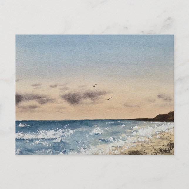 Beach Watercolor Painting  Postkarte (Vorderseite)