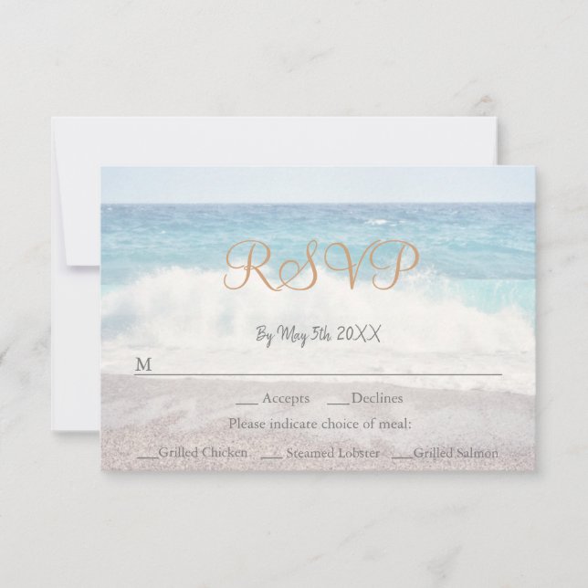 Beach Waves Beach Hochzeitskarte RSVP Karte