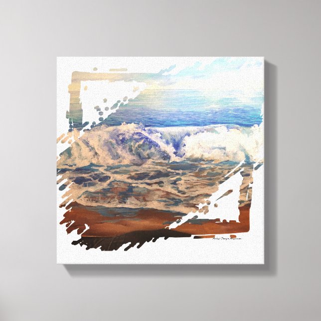 Beach Waves Blue Leinwanddruck (Vorderseite)