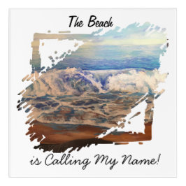 Beach Waves Blue Personalize Acryl Wandkunst