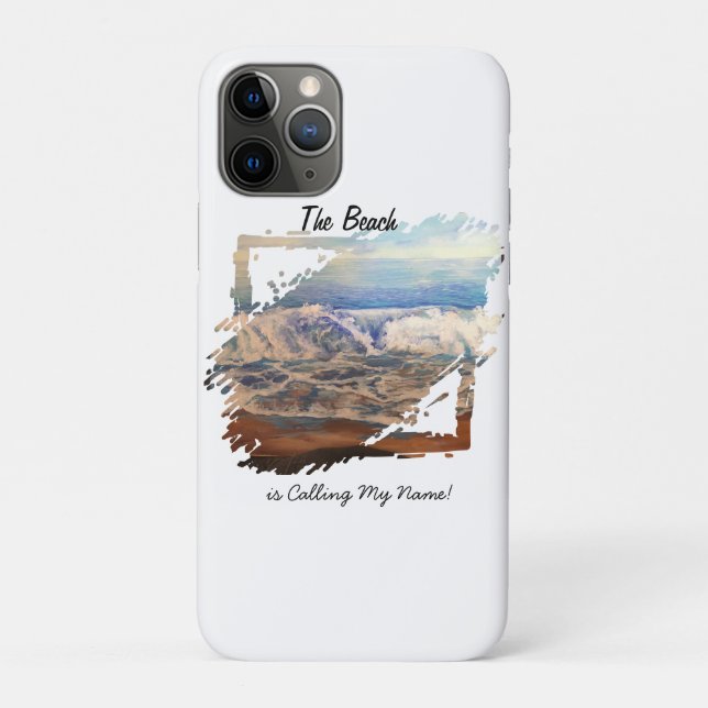 Beach Waves Blue Personalize Case-Mate iPhone Hülle (Rückseite)