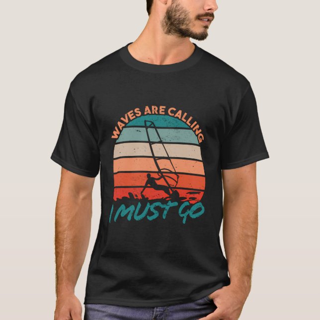 Beach Waves Graphic Windsurfer Surfer Windsurfing T-Shirt (Vorderseite)