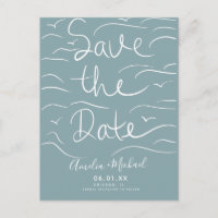 Beach Waves HandGezeichnet Skript-Save the Date-Fo