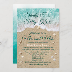 Beach Waves Post Wedding Reception Card Einladung