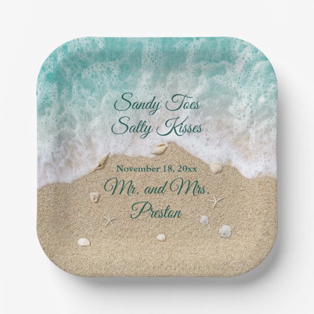Beach Waves Sandy Toes Pappteller (Vorderseite)