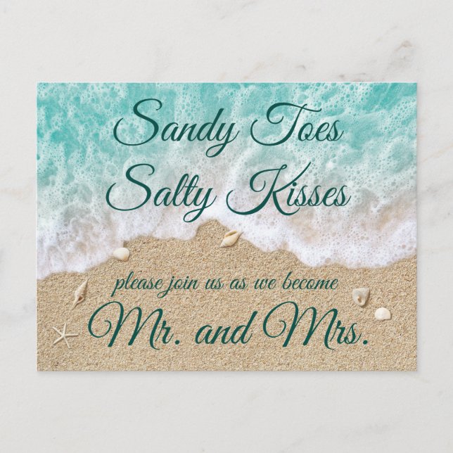 Beach Waves Sandy Toes Salty Kisses UAWG Postcard Einladungspostkarte (Vorderseite)