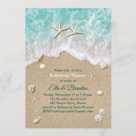 Beach Waves & Starfish Probe Abendessen Einladung